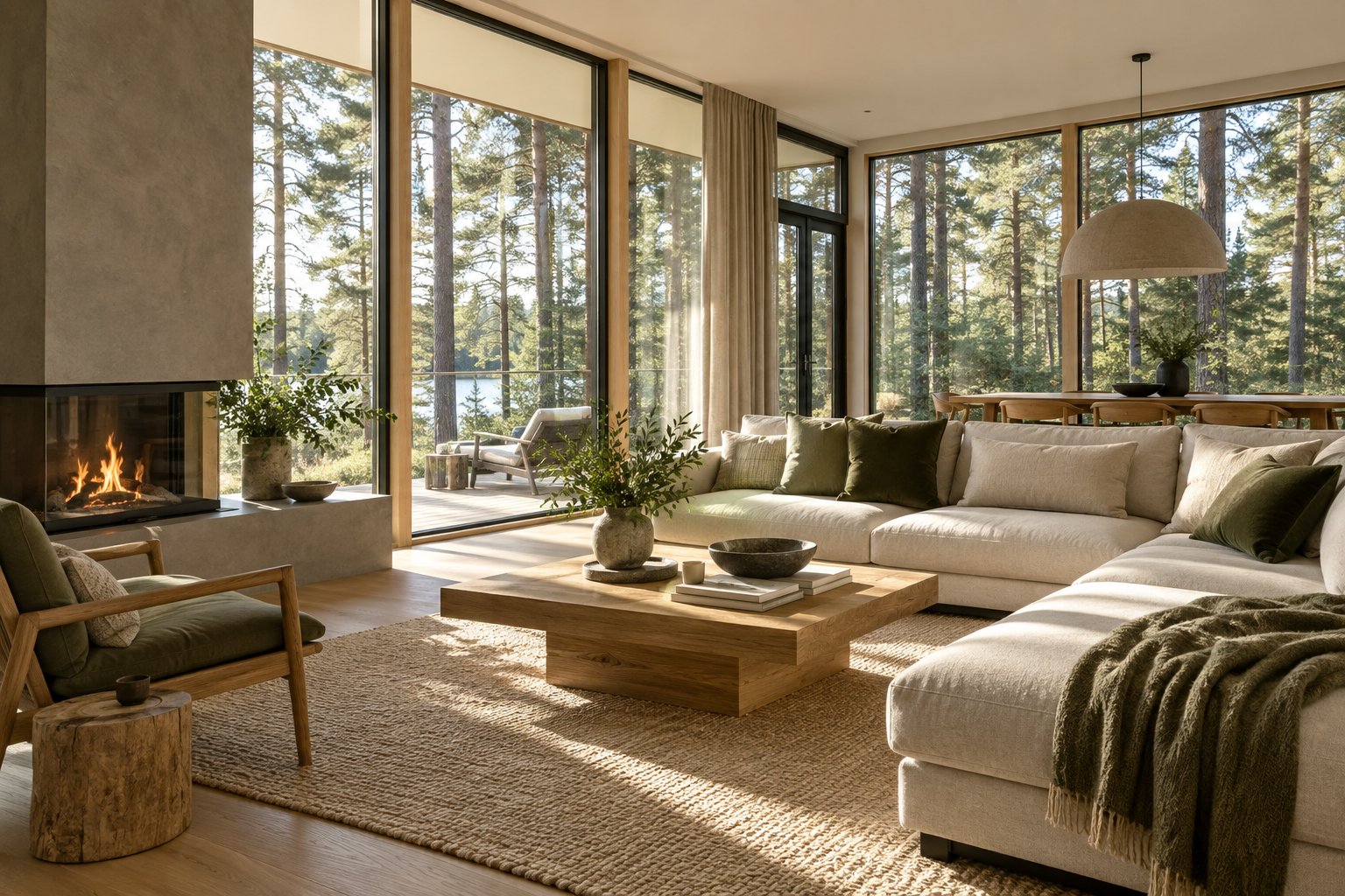 Heller Wohnbereich der Ferienwohnung